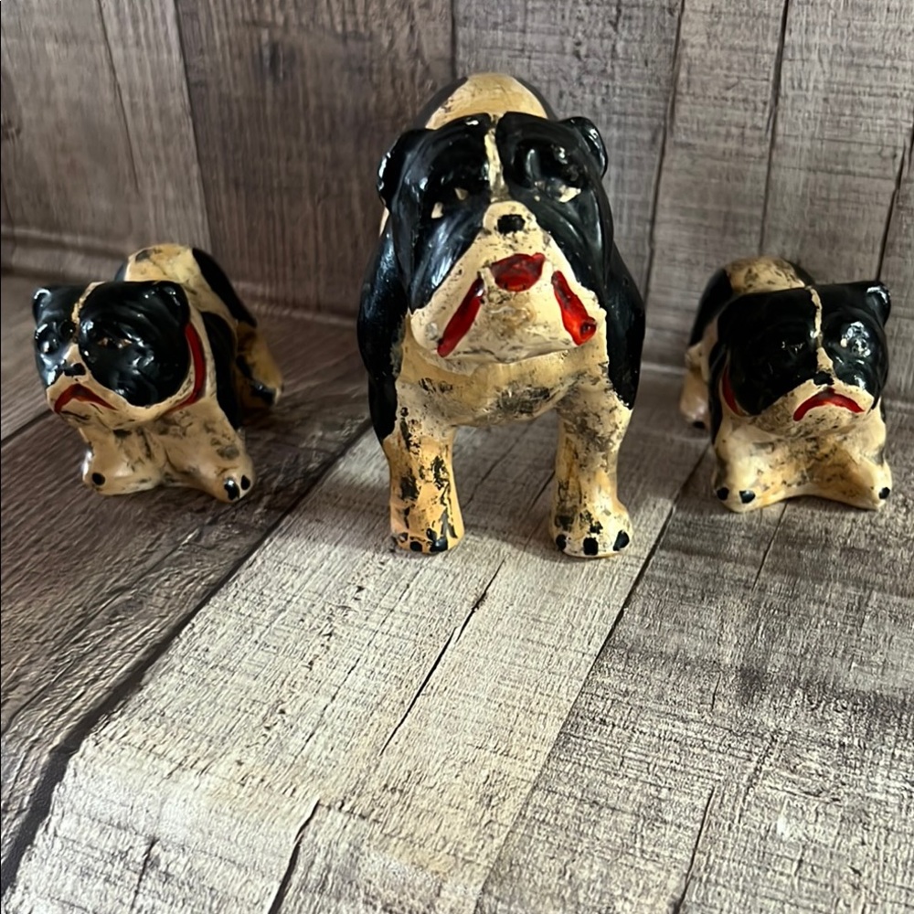 Charming Bulldog Figurine Trio